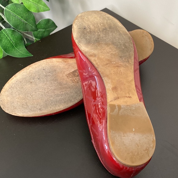 LONGCHAMP Ladies Lipstick Red Patent Leather Ballet Flats Size 38.5 US 7.5 - Picture 10 of 16